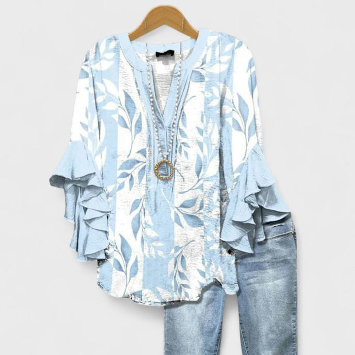 Lucy | Blouse Imprimée pour Femmes avec Manches Volantes