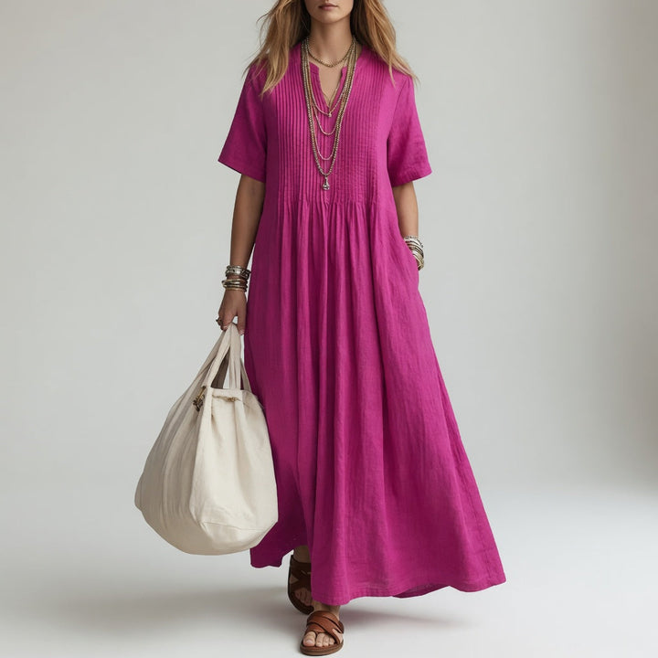 Pélagie™ — Robe longue col V liberté estivale