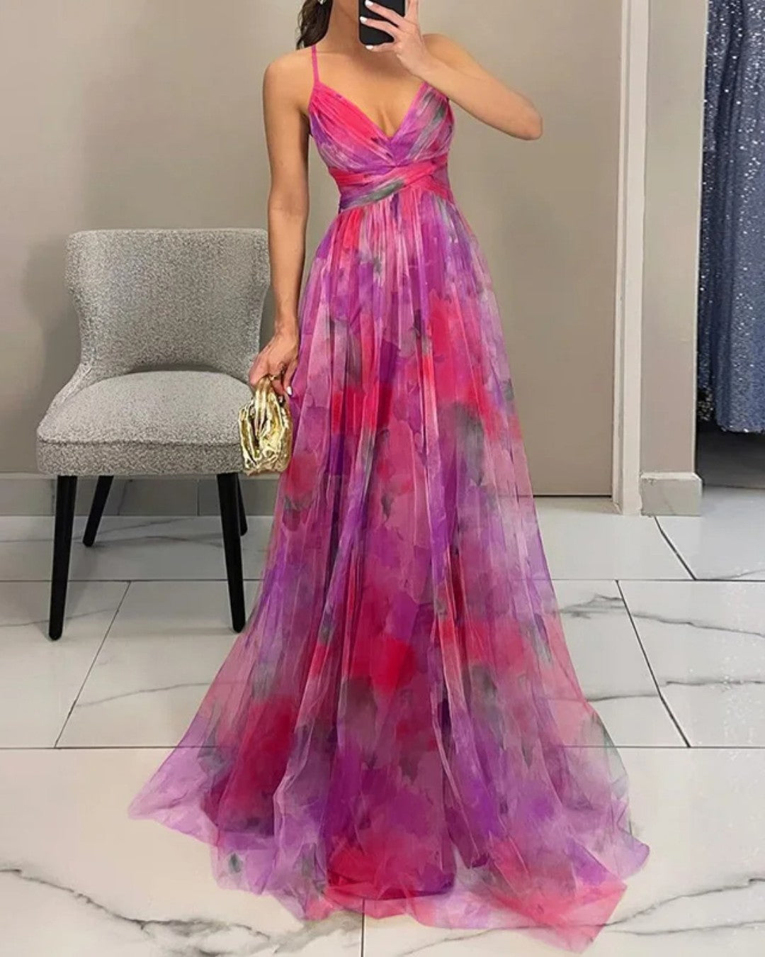 Giselle | Maxi Robe Envoûtante avec Imprimé Floral