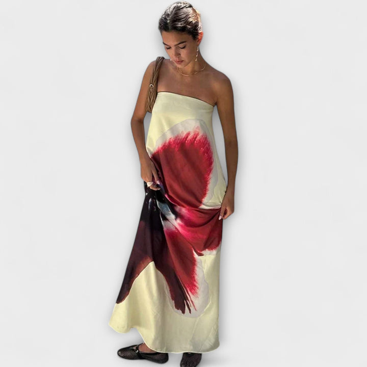 Robe maxi sans manches à épaules dénudées