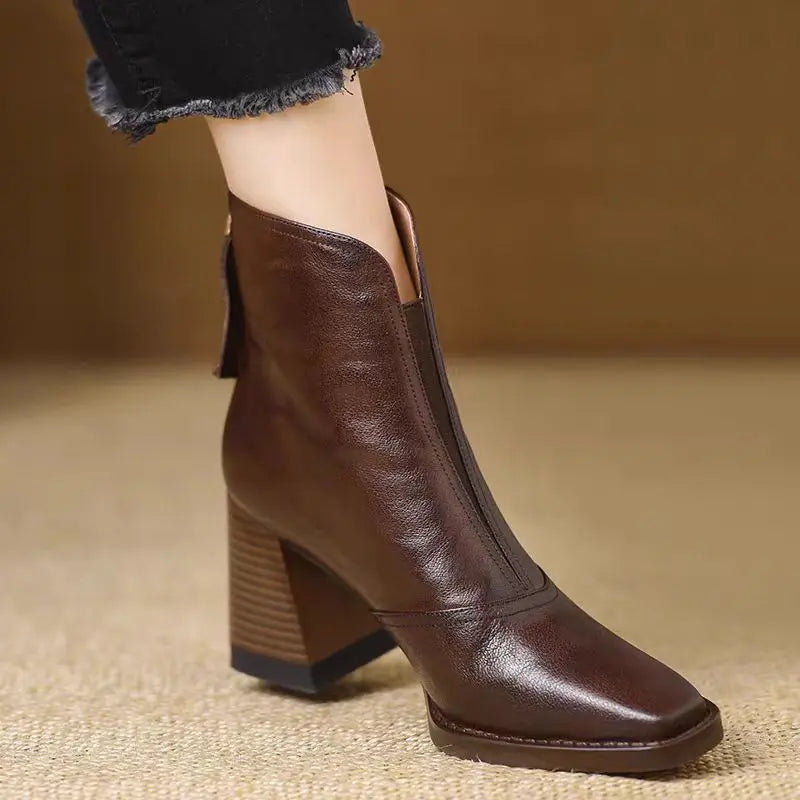 Bottines en cuir peluche Aphixta
