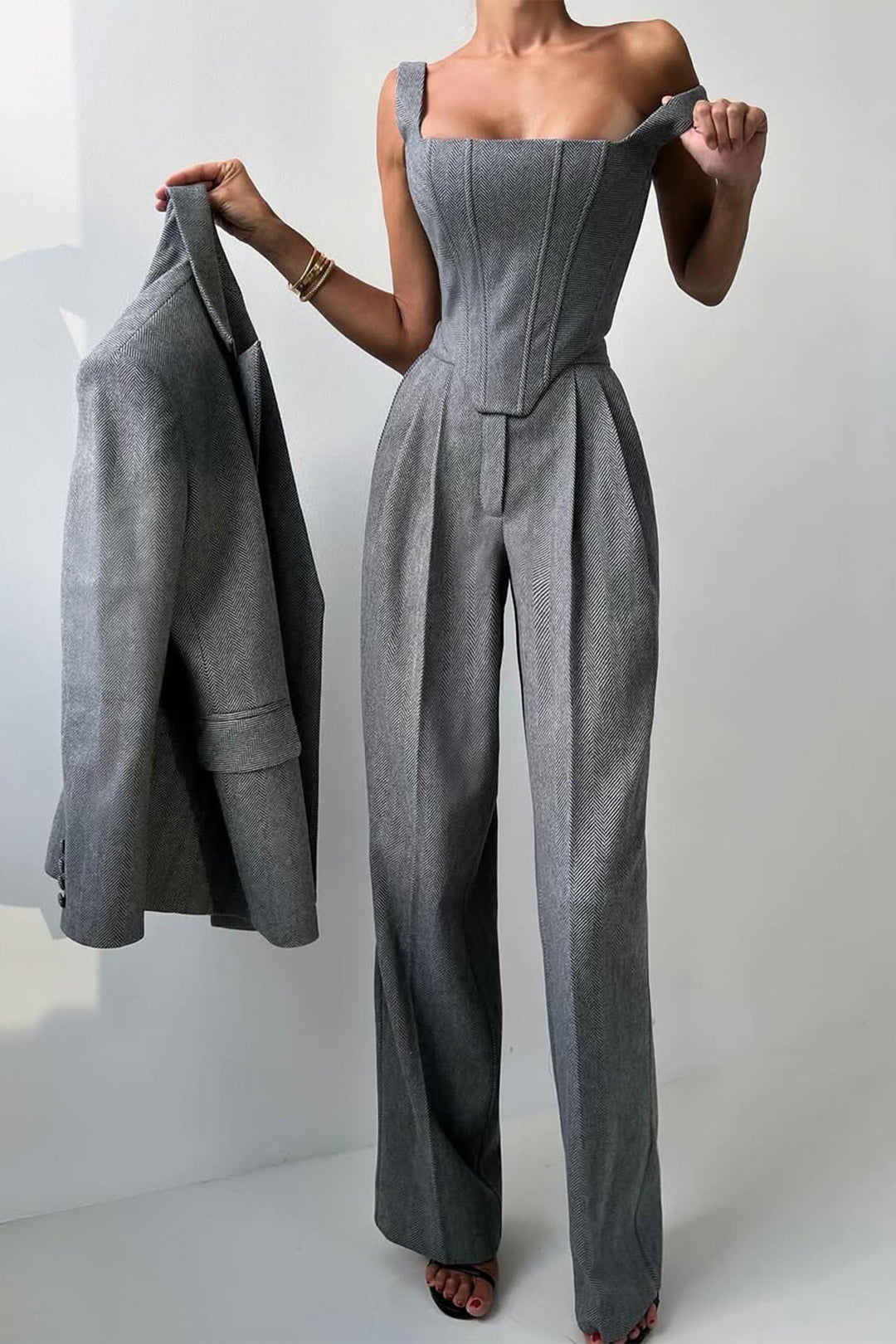 Hannah | Ensemble trois pièces avec blazer croisé