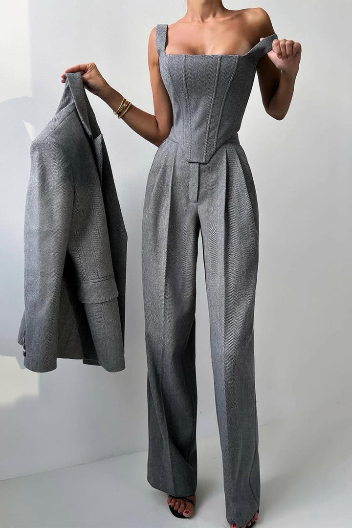 Hannah | Ensemble trois pièces avec blazer croisé