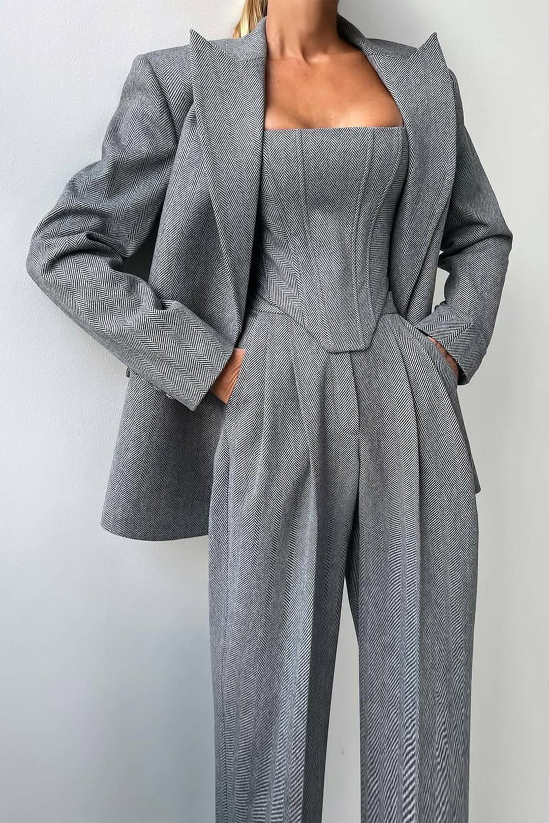 Hannah | Ensemble trois pièces avec blazer croisé