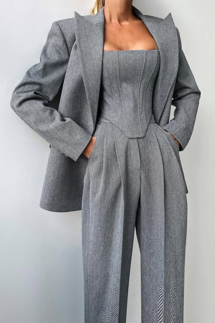 Hannah | Ensemble trois pièces avec blazer croisé