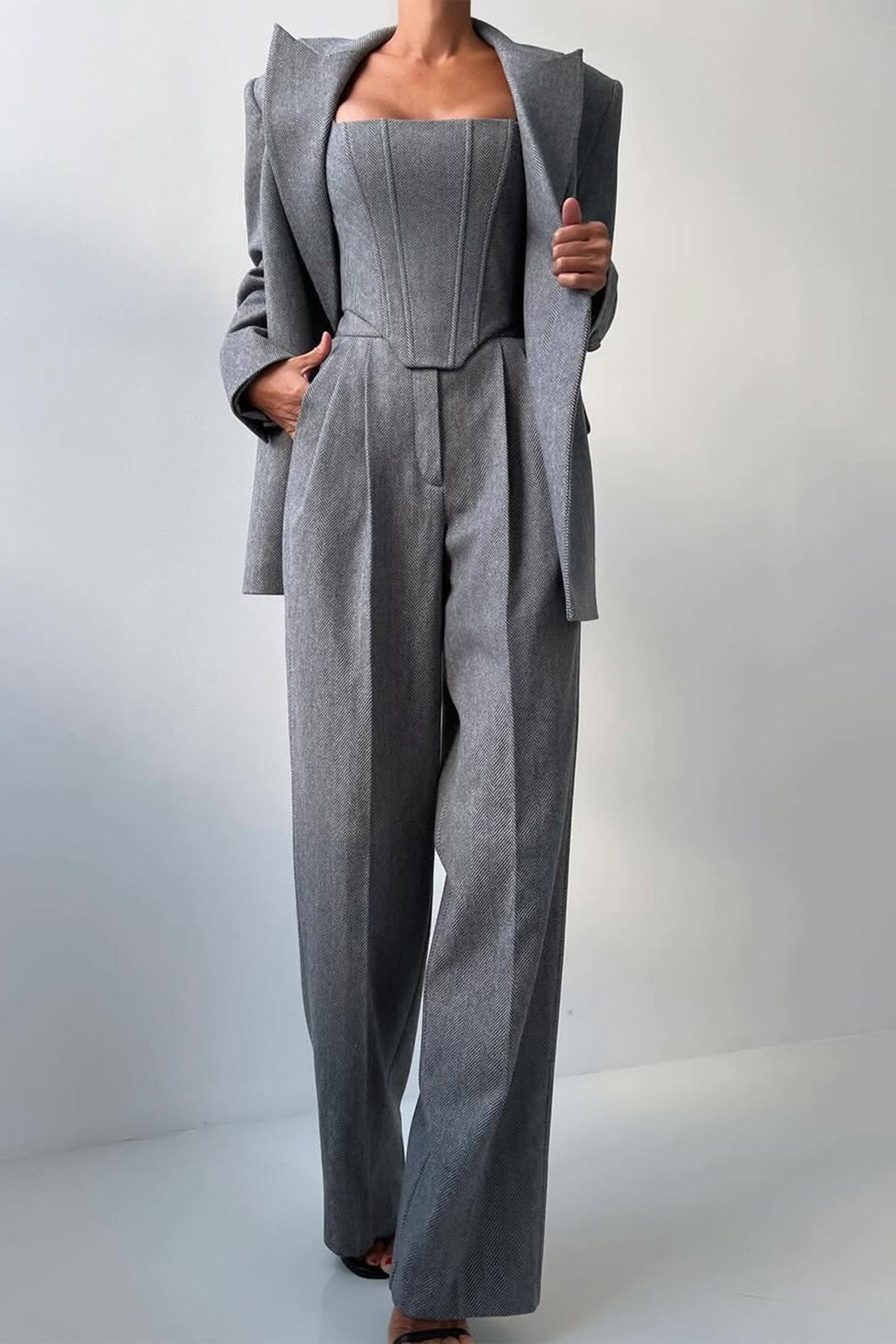 Hannah | Ensemble trois pièces avec blazer croisé
