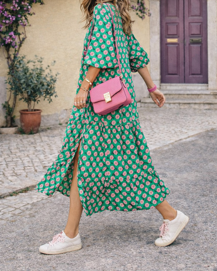 Solène | Robe Midi Fluide à Col V