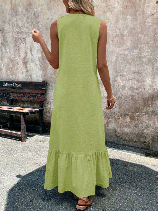 Colette | Robe Maxi à Volants Plissés