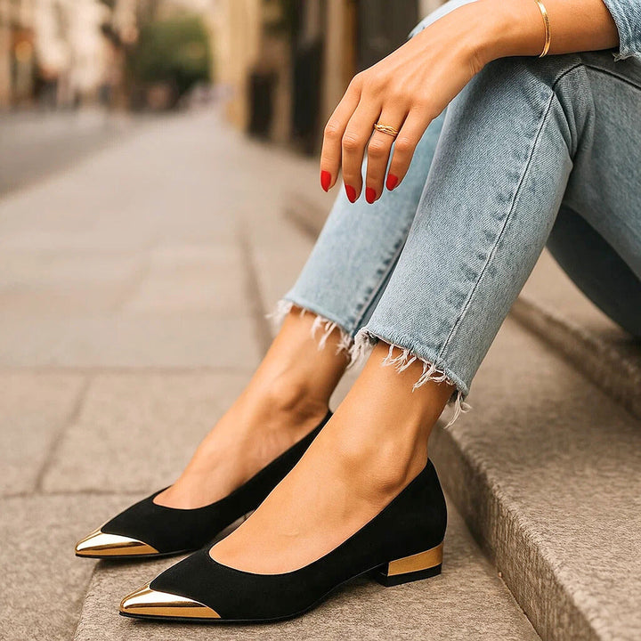 FLATS AVELINE À POINTE EN OR