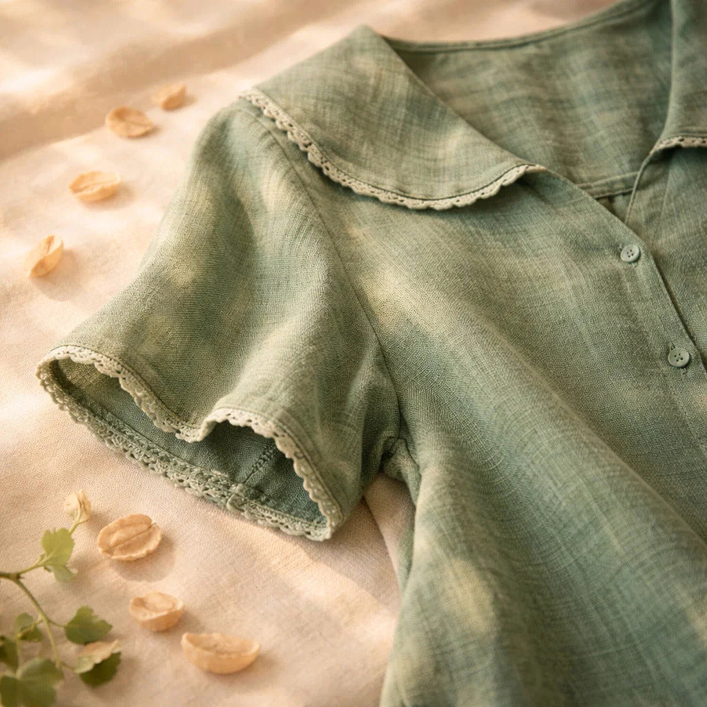 Lily | Blouse à Boutons avec Volants Doux