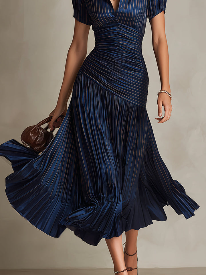 Adriana - Robe Midi Rayée Rétro