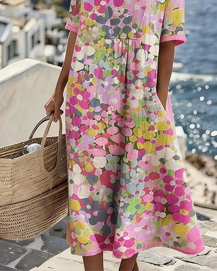 Chérie | Robe Midi À Motifs Floraux