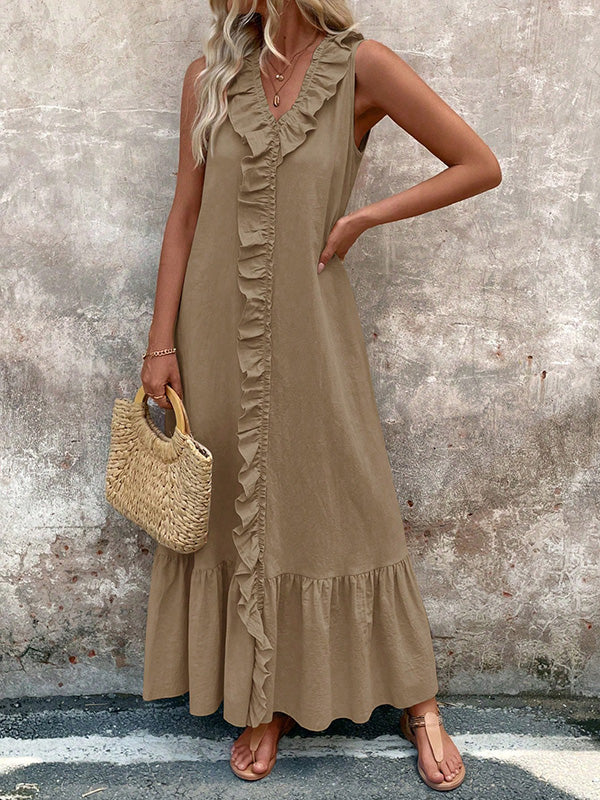 Colette | Robe Maxi à Volants Plissés