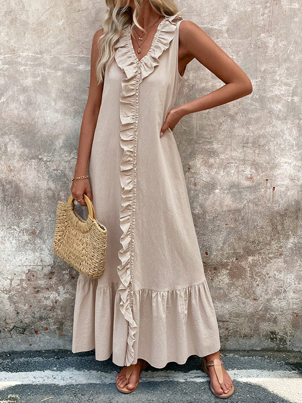 Colette | Robe Maxi à Volants Plissés