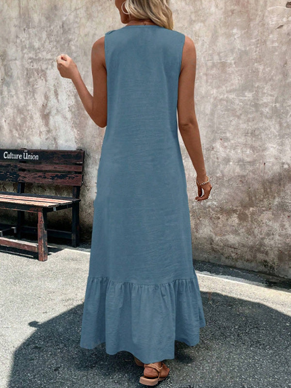 Colette | Robe Maxi à Volants Plissés