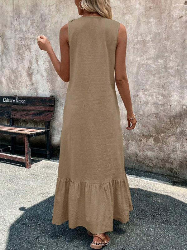 Colette | Robe Maxi à Volants Plissés