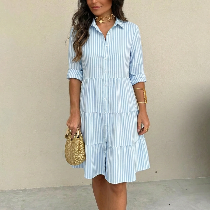Ilyara | Robe Élégante à Rayures