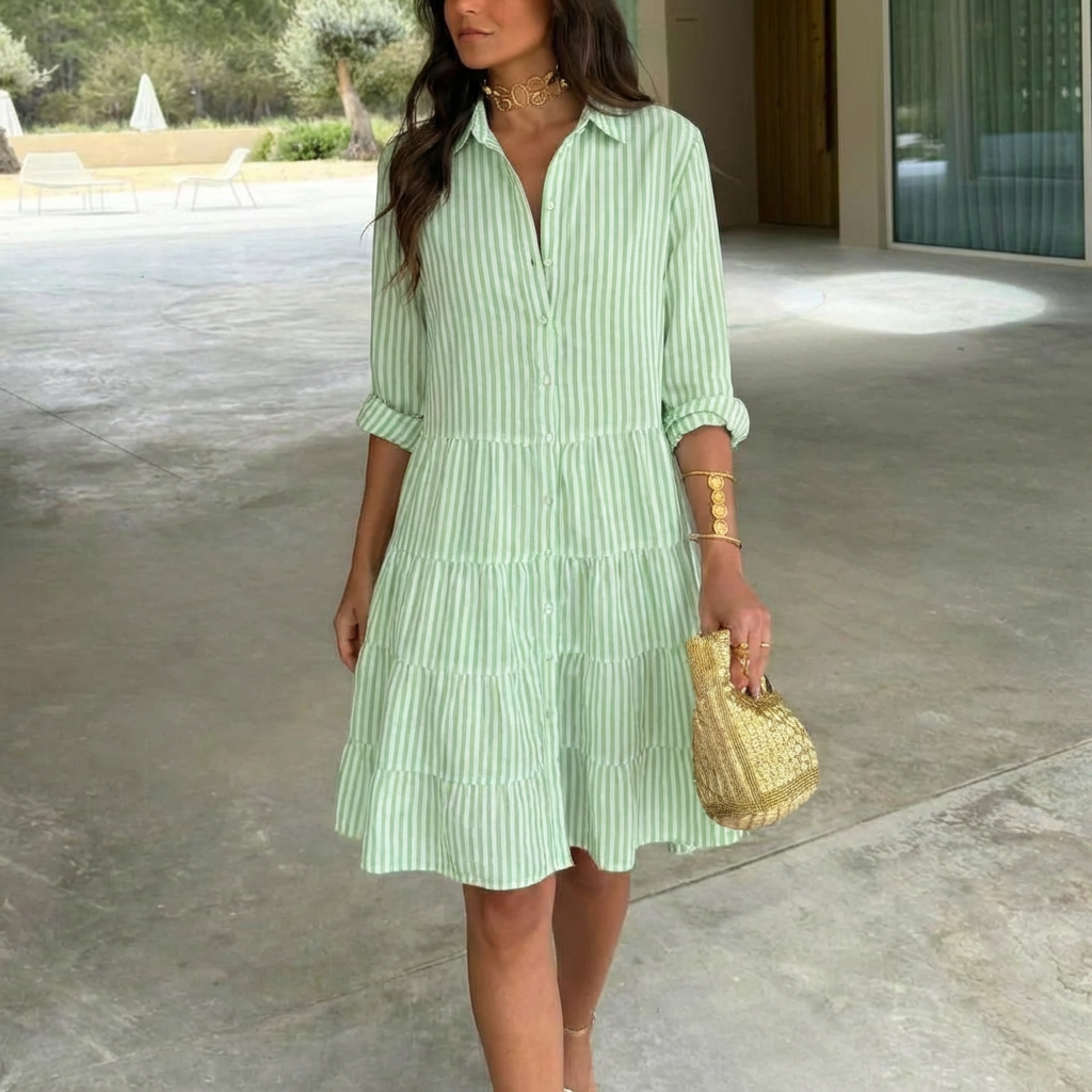 Ilyara | Robe Élégante à Rayures