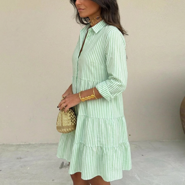 Ilyara | Robe Élégante à Rayures