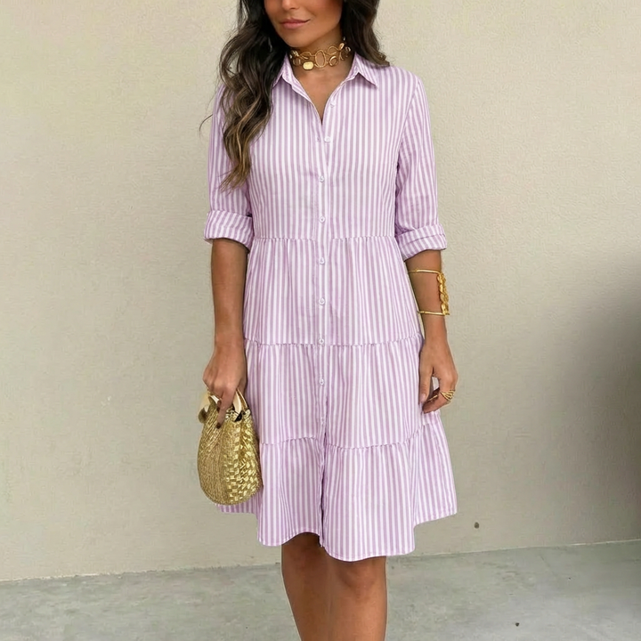 Ilyara | Robe Élégante à Rayures