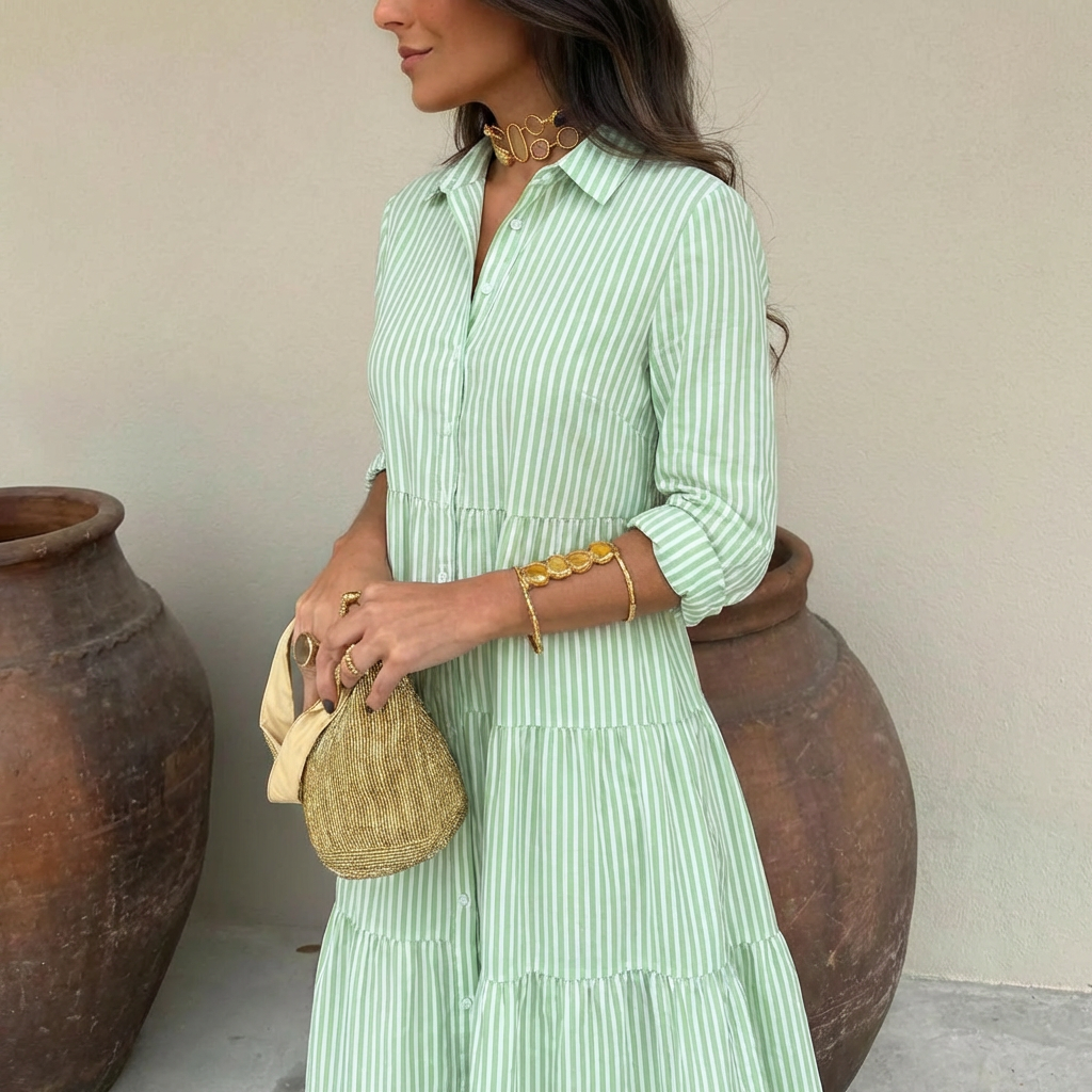 Ilyara | Robe Élégante à Rayures