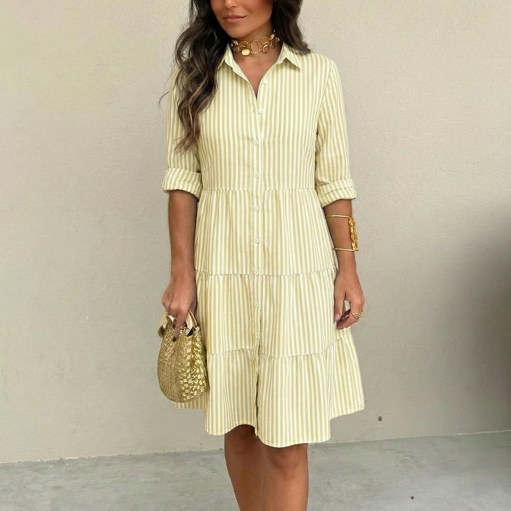 Ilyara | Robe Élégante à Rayures