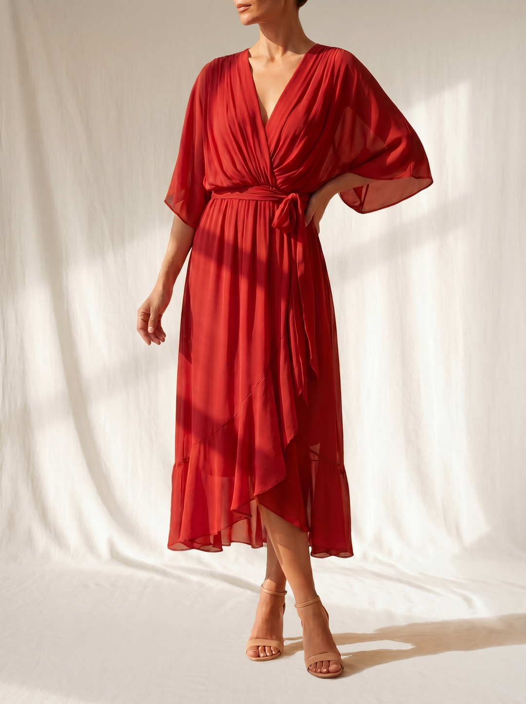 Sfumato | Robe en Chiffon avec Décolleté en V