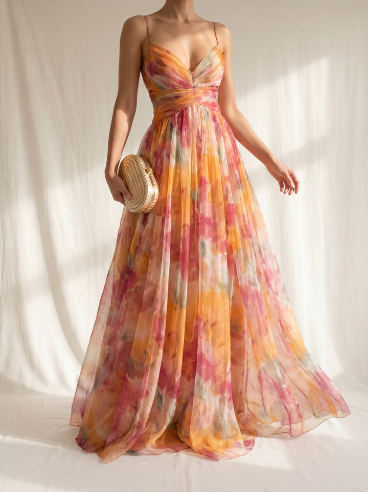 Giselle | Maxi Robe Envoûtante avec Imprimé Floral
