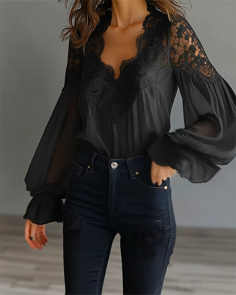 Ilvara - Blouse en Dentelle Élégante pour Femmes