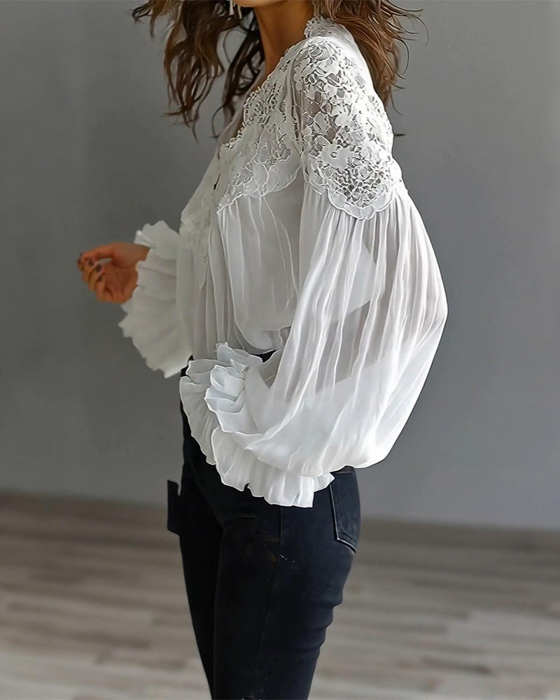 Ilvara - Blouse en Dentelle Élégante pour Femmes