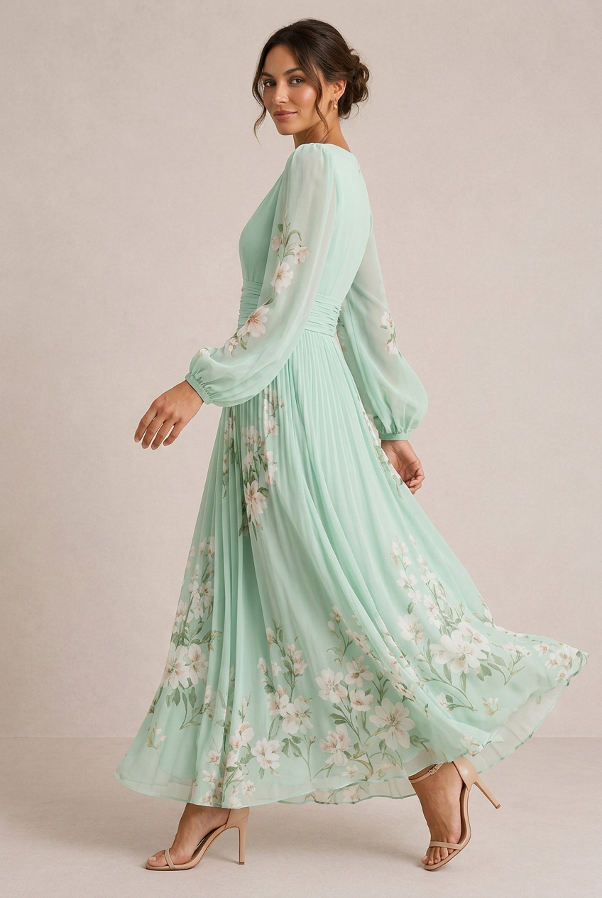 VENIRA | Robe Fleurie Verte