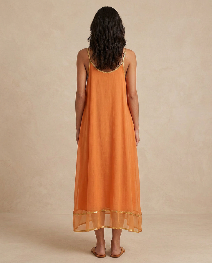 LILIANA | Robe en Tulle Abricot avec Lacs