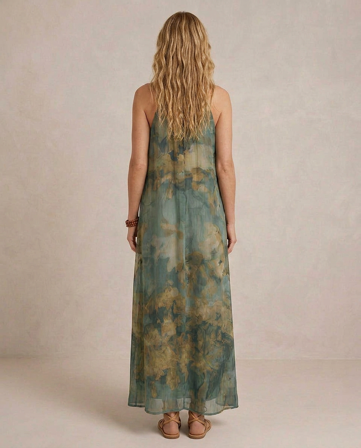 FLORA | Maxi Robe Chiffon Florale Boho