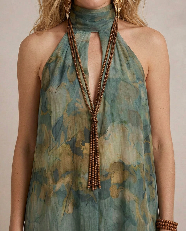 FLORA | Maxi Robe Chiffon Florale Boho