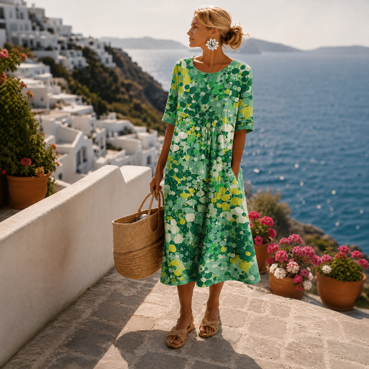 Leonor | Robe midi florale légère et fluide