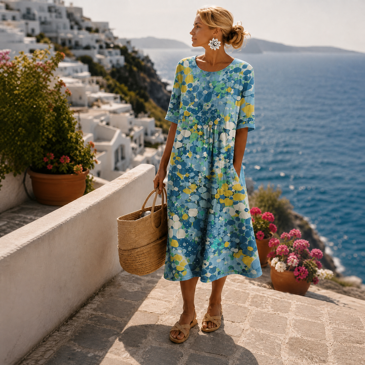 Leonor | Robe midi florale légère et fluide