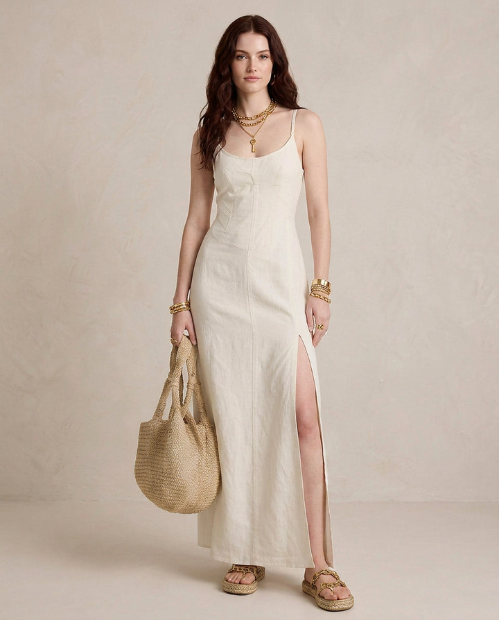 LUCIA | Maxi Robe Blanche avec Fente