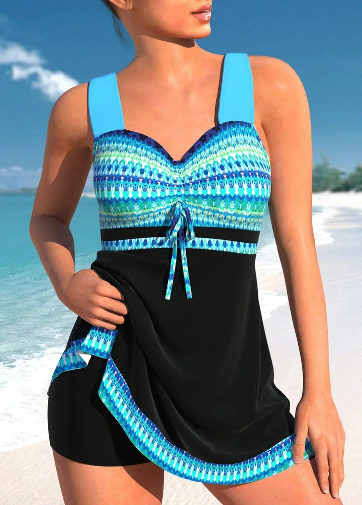 Blossom | Ensemble Maillot de Bain et Short à Imprimé Océan