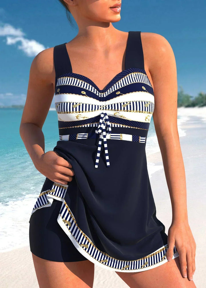 Blossom | Ensemble Maillot de Bain et Short à Imprimé Océan